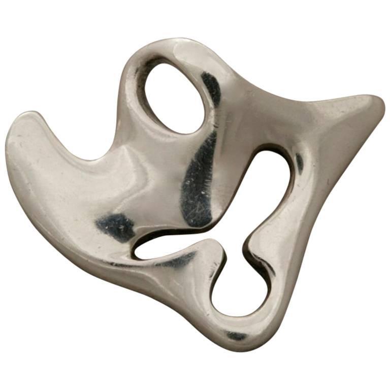 Henning Koppel silver Amoeba brooch
